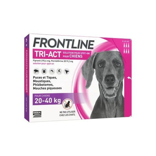 Frontline Tri-Act chiens 20-40kg 6 pipettes
